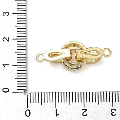 Ring Brass Micro Pave Clear Cubic Zirconia Fold Over Clasps&nbsp;KK-Z143-18G
