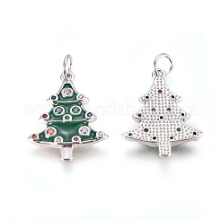 Brass Micro Pave Cubic Zirconia Pendants&nbsp;ZIRC-I028-10P