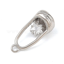 Brass Micro Pave Clear Cubic Zirconia Pendants&nbsp;KK-G545-19P