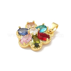 Brass Micro Pave Cubic Zirconia Pendants&nbsp;KK-F905-13G-02