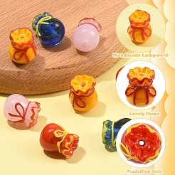 8Pcs 4 Colors Imitation Jade Glass Beads&nbsp;GLAA-YW0005-60