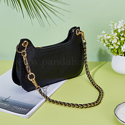 1Pc Black Imitation Leather Alloy Purse Chains&nbsp;FIND-AR0006-37