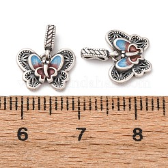 Fine Silver Colorful Enamel Butterfly Charms&nbsp;STER-A047-01AS