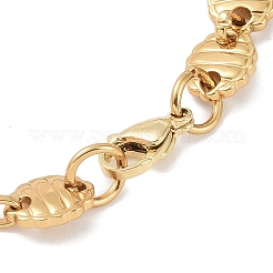 201 Stainless Steel Coffee Bean Chain Bracelets for Women Men&nbsp;BJEW-I316-06G