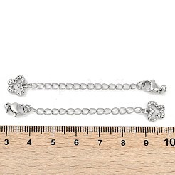 Brass Micro Pave Cubic Zirconia Ends with Chains&nbsp;KK-U043-01P