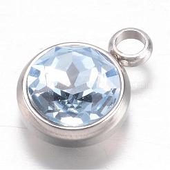304 Stainless Steel Glass Rhinestone Charms&nbsp;STAS-G082-02