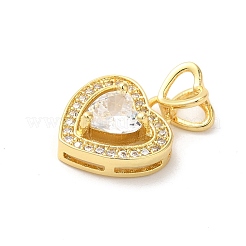 Rack Plating Brass Cubic Zirconia Pendants&nbsp;KK-Z056-14G-02