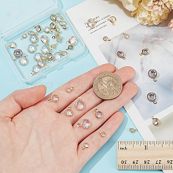 48Pcs 3 Styles Brass Micro Pave Clear Cubic Zirconia Charms&nbsp;FIND-GO0003-37