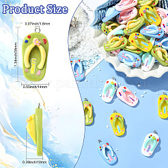 40Pcs 5 Colors Opaque Resin Pendants&nbsp;RESI-CJ0005-21