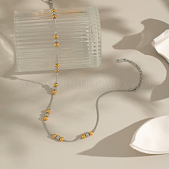 304 Stainless Steel Round Beaded Snake Chain Necklaces for Women&nbsp;YU4183