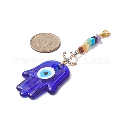Evil Eye Lampwork Pandant Decorations&nbsp;HJEW-JM01001-04