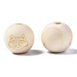 Unfinished Natural Wood European Beads&nbsp;WOOD-S045-150