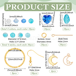 Ocean Theme DIY Glass Dangle Earrings Making Kits&nbsp;DIY-PH0028-74