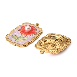 304 Stainless Steel Enamel Pendants&nbsp;STAS-Z145-11G-04