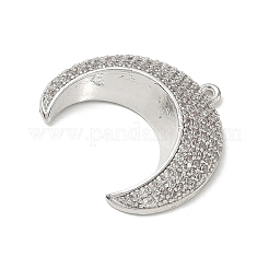 Brass Micro Pave Clear Cubic Zirconia Pendants&nbsp;CU-CBAC53C-05P