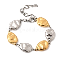 Textured 316L Surgical Stainless Steel Link Chain Bracelets for Women&nbsp;BJEW-D454-03GP