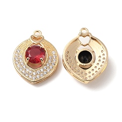 Brass with K9 Glass & Rhinestone Pendants&nbsp;KK-C024-53KCG