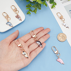6Pcs 6 Colors Cute Cat Alloy Enamel Pendant Decorations&nbsp;AJEW-OC0004-23