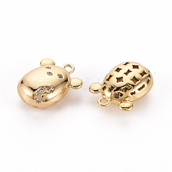 Brass Micro Pave Clear Cubic Zirconia Charms&nbsp;KK-S356-454-NF