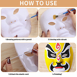 12 Styles DIY Blank Unpainted Peking Opera Mask&nbsp;DIY-BC0014-78