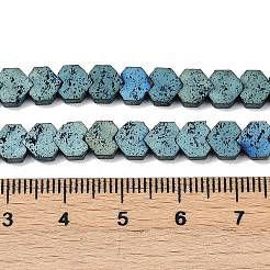 Electroplated Natural Lava Rock Beads Strands&nbsp;G-K388-04A-03