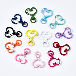 Spray Painted Eco-Friendly Alloy Swivel Snap Hooks Clasps&nbsp;PALLOY-T080-17-NR