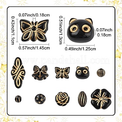 200Pcs 10 Styles UV Plating Acrylic Beads&nbsp;MACR-YW0004-15