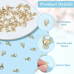 100Pcs 304 Stainless Steel Lobster Claw Clasps&nbsp;STAS-BBC0009-39C-G