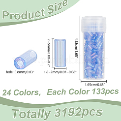 120G 24 Styles Round Hole Glass Bugle Beads&nbsp;SEED-HY0001-22