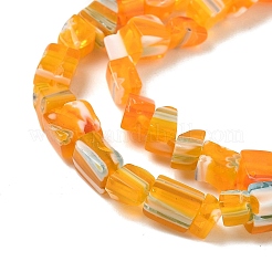 Handmade Millefiori Lampwork Beads Strands&nbsp;LAMP-P070-02A-01