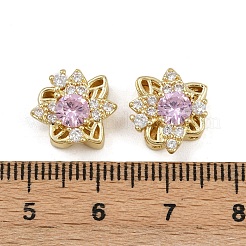 Brass Pave Cubic Zirconia Multi-strand Links&nbsp;ZIRC-F145-02G-01
