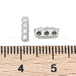 Brass Micro Pave Clear Cubic Zirconia Spacer Bars&nbsp;KK-P302-20P