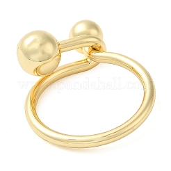 Rack Plating Brass Round Beaded Finger Rings&nbsp;RJEW-M153-01G