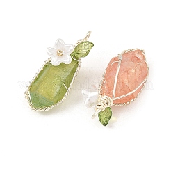 Electroplated Natural Quartz Crystal Wire Wrapped Pendants&nbsp;PALLOY-TA00450