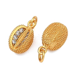 Brass Micro Pave Clear Cubic Zirconia Charms&nbsp;KK-F941-04G