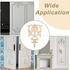 Natural Solid Wood Carved Onlay Applique Craft&nbsp;WOOD-FH0001-20
