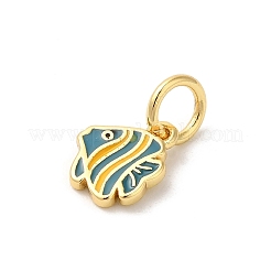 Rack Plating Brass Enamel Charms&nbsp;KK-Z056-49G