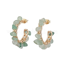 Copper Wire Wrapped Natural Gemstone Stud Earrings for Women&nbsp;EJEW-JE05843