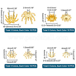 120Pcs 12 Style Brass Bead Caps&nbsp;KK-PH0004-93