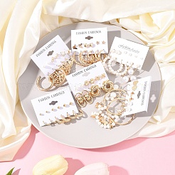 6Sets 6 Styles Alloy & Rhinestone Earring Sets for Women&nbsp;EJEW-FS0001-26