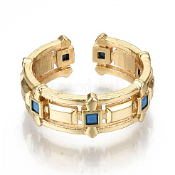 Brass Micro Pave Cubic Zirconia Cuff Rings&nbsp;RJEW-N032-004-NF