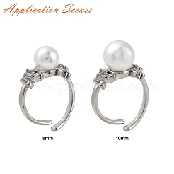 Adjustable Brass Cuff Rings&nbsp;X-ZIRC-F076-02P
