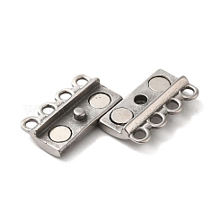 Non-Tarnish 304 Stainless Steel Multi-Strands Magnetic Slide Clasps&nbsp;STAS-P325-05P