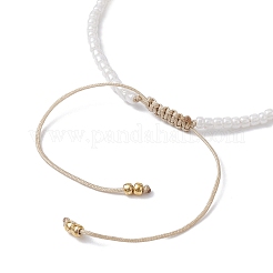 Flower Natural Shell & Glass Seed Braided Bead Bracelets&nbsp;BJEW-JB09921-02