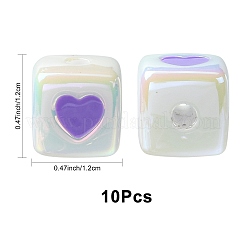 10Pcs Opaque Acrylic Enamel Beads&nbsp;ACRC-FS0001-02D