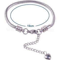 304 Stainless Steel European Snake Chains Bracelets&nbsp;STAS-PH0006-03B