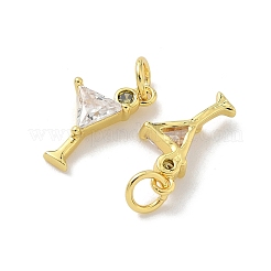 Brass Pave Cubic Zirconia Pendants&nbsp;KK-P325-17A-G