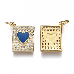 Brass Micro Pave Clear Cubic Zirconia Pendants&nbsp;X-ZIRC-B002-30G-F