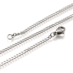 Non-Tarnish 304 Stainless Steel Curb Chain Necklaces&nbsp;LS-NJEW-L162-01B-P