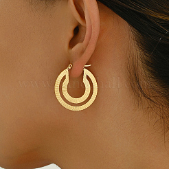 Stainless Steel Flat Round Hoop Earrings&nbsp;ID5167